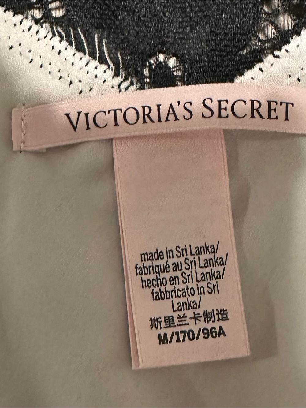 Victoria's Secret Chemise Women’s Satin Chemise Black Lace Size Medium - Picture 3 of 4